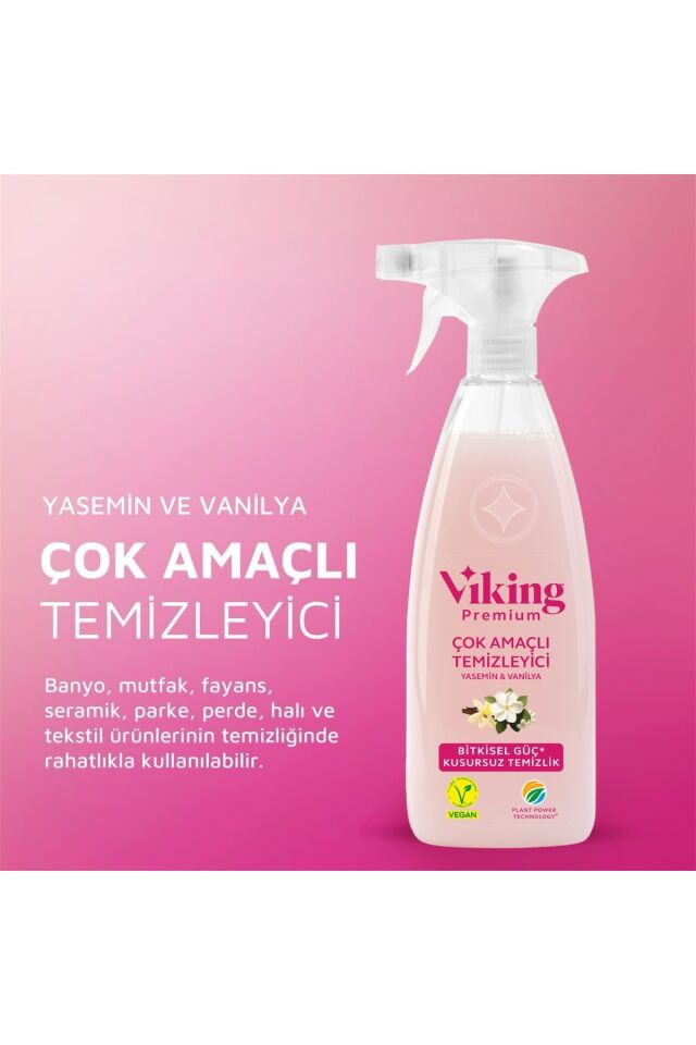 750 Ml * 10 Adet Vegan Premium Çok Amaçlı Temizleyici – Yasemin & Vanilya