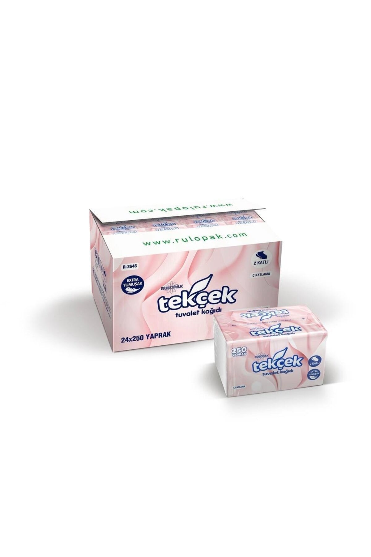 Tekçek Tuvalet Kağıdı 2 Katlı 250 Yaprak 24'lü Paket