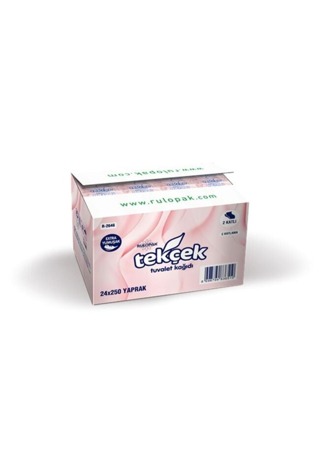 Tekçek Tuvalet Kağıdı 2 Katlı 250 Yaprak 24'lü Paket