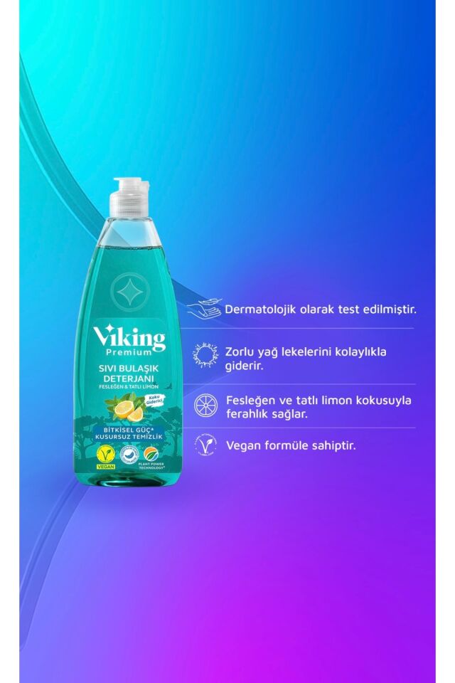 Premium Bulaşık Deterjanı Fesleğen & Limon 750 Ml 4 Adet