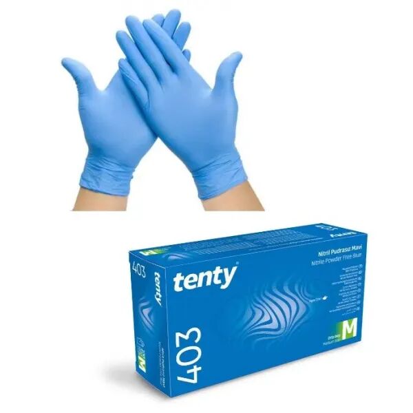 TENTY 403 (MAVİ) NİTRİL PUDRASIZ ELDİVEN (M)